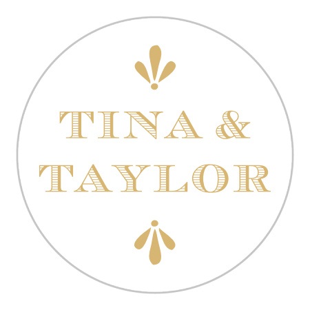 Vintage Label Foil Wedding Stickers