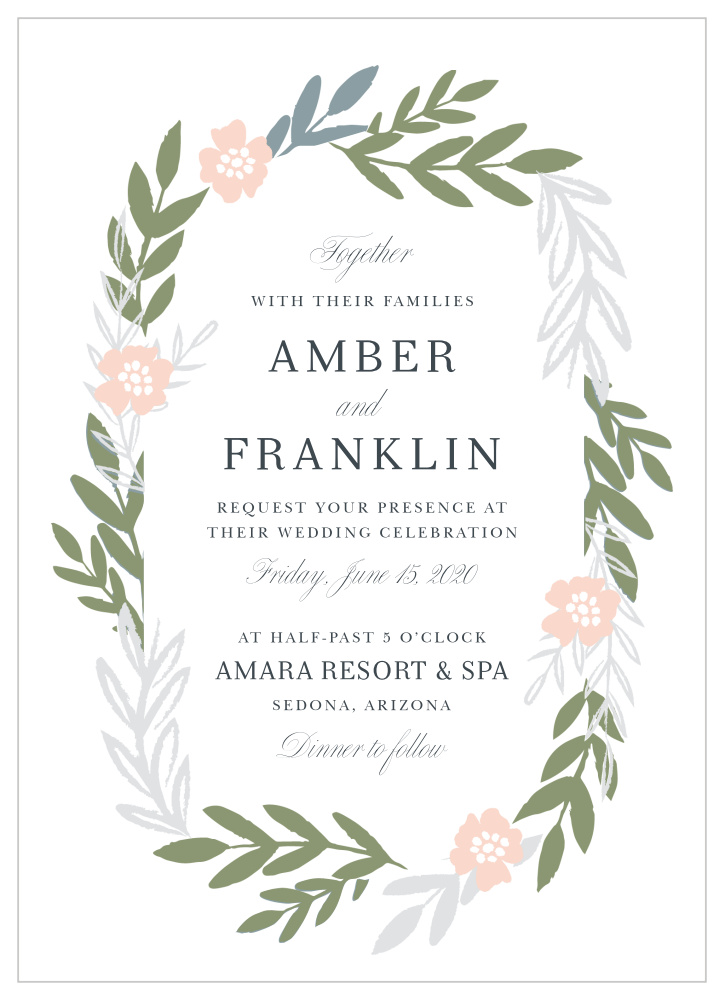 Glimmering Garland Wedding Invitations