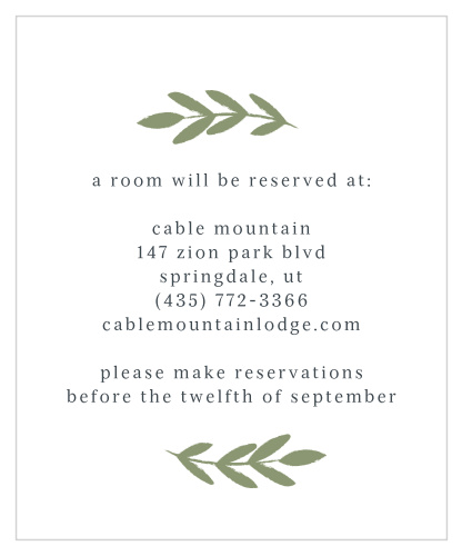 Glimmering Garland Accommodation Cards
