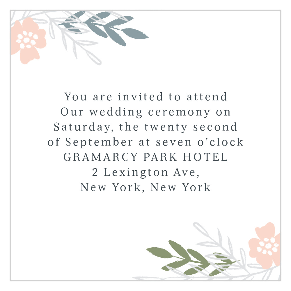 Glimmering Garland Ceremony Cards
