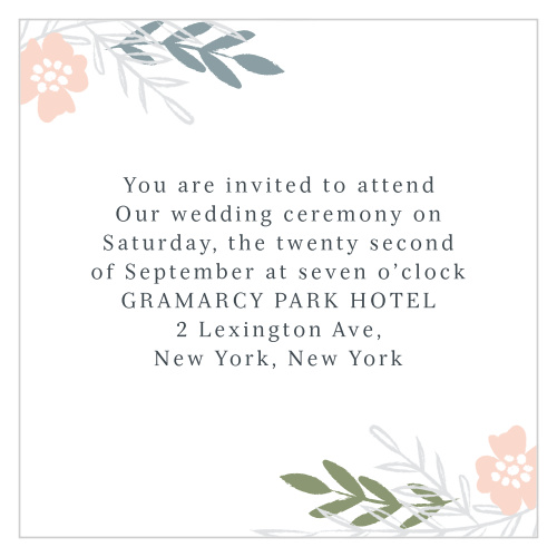 Glimmering Garland Ceremony Cards