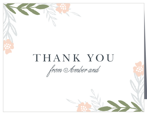 Glimmering Garland Wedding Thank You Cards
