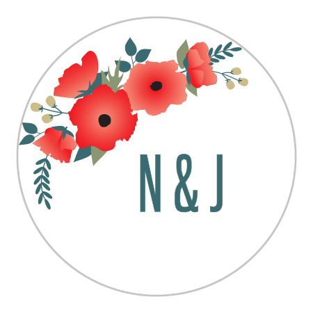 Watercolor Floral Wedding Stickers