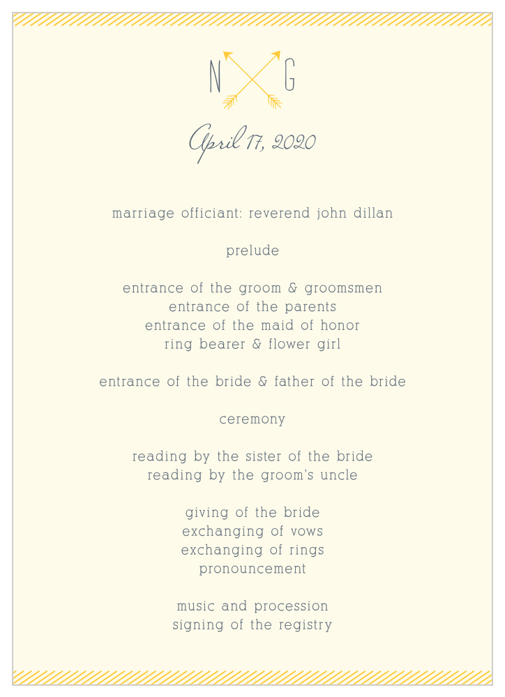 Simply Drawn Wedding Programs