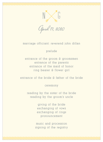 Simply Drawn Wedding Programs
