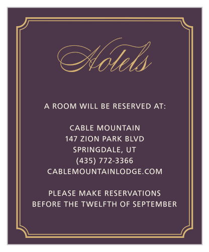 Style & Grace Foil Accommodation Cards