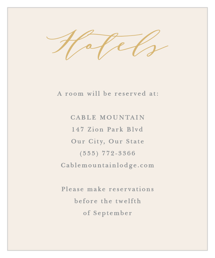 Pure Simple Lines Accommodation Cards