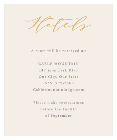 Pure Simple Lines Accommodation Cards