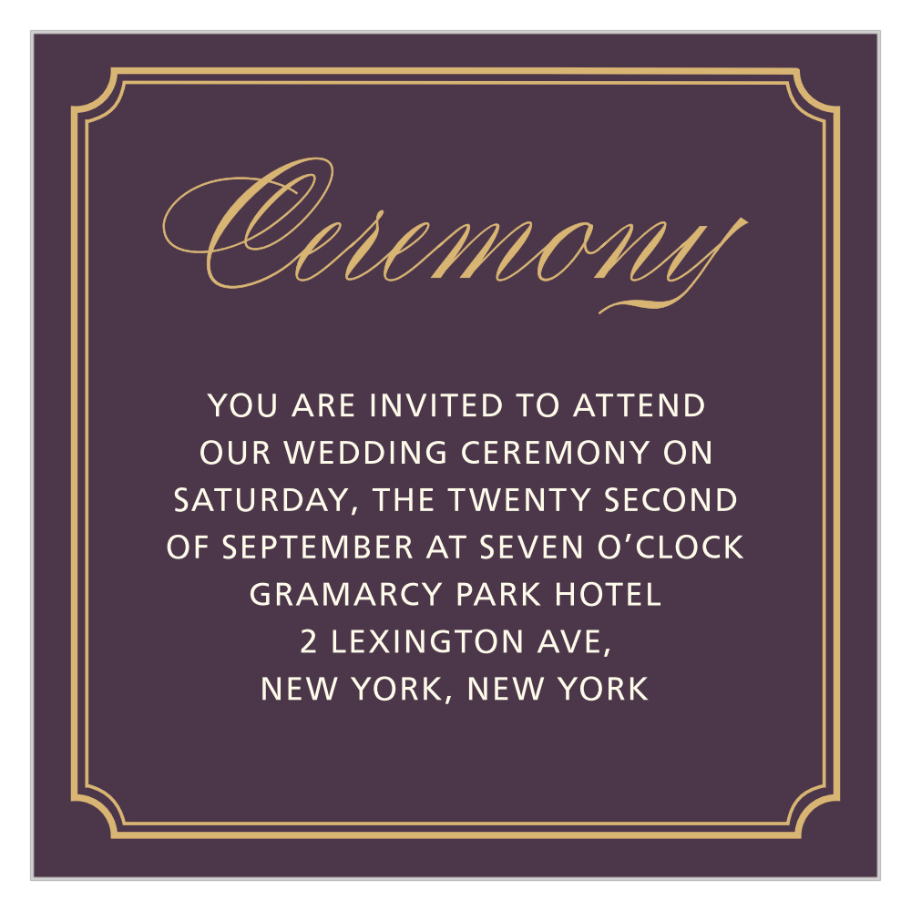 Style & Grace Foil Ceremony Cards