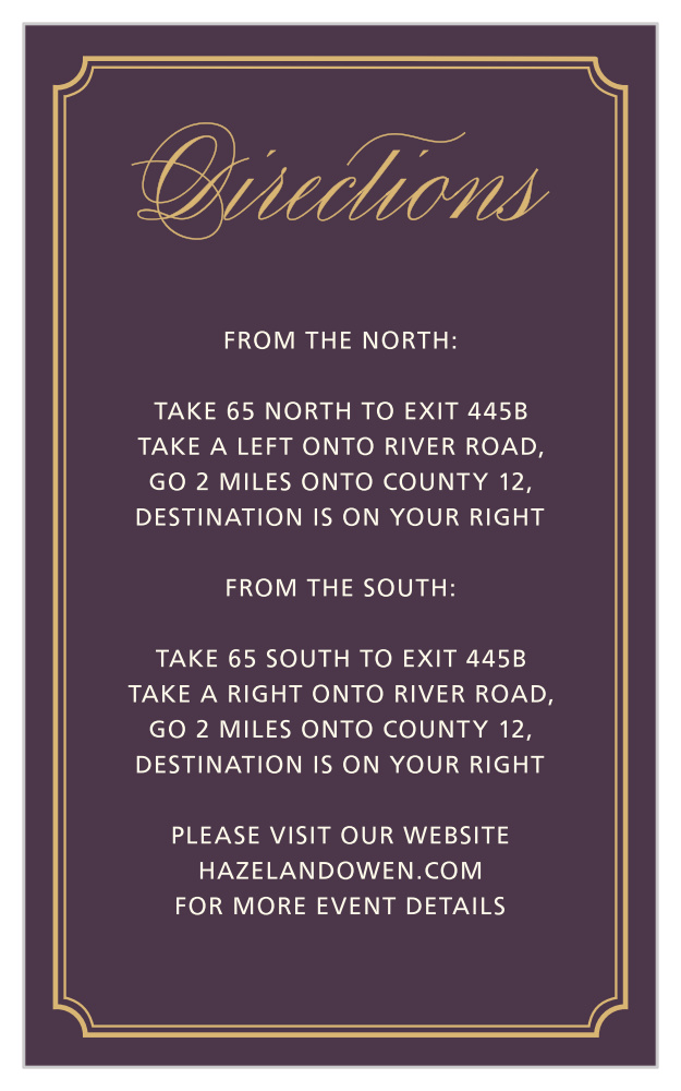 Style & Grace Foil Direction Cards