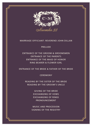 Style & Grace Foil Wedding Programs