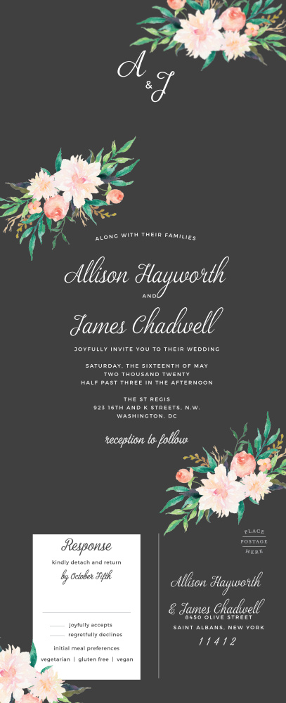 Blossoming Love Seal & Send Wedding Invitations