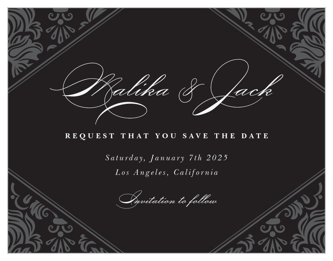 Formal Damask Save the Date Magnets