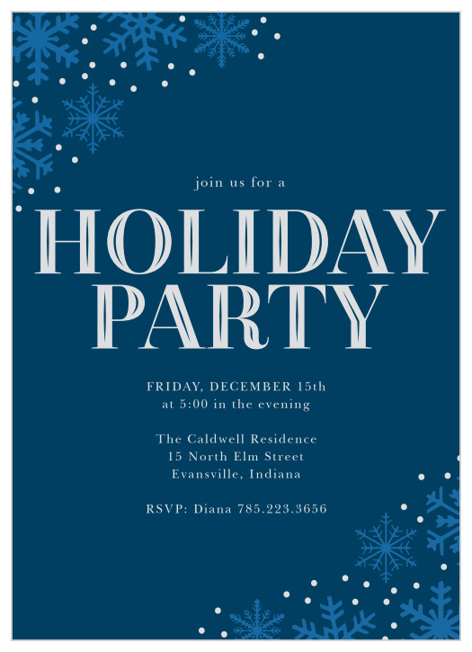 Your guests will feel like they are walking in a winter wonderland when they receive the Winter Woodcut Holiday Party Invitations.