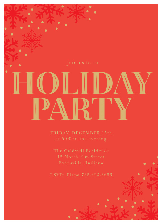 Your guests will feel like they are walking in a winter wonderland when they receive the Winter Woodcut Foil Holiday Party Invitations.