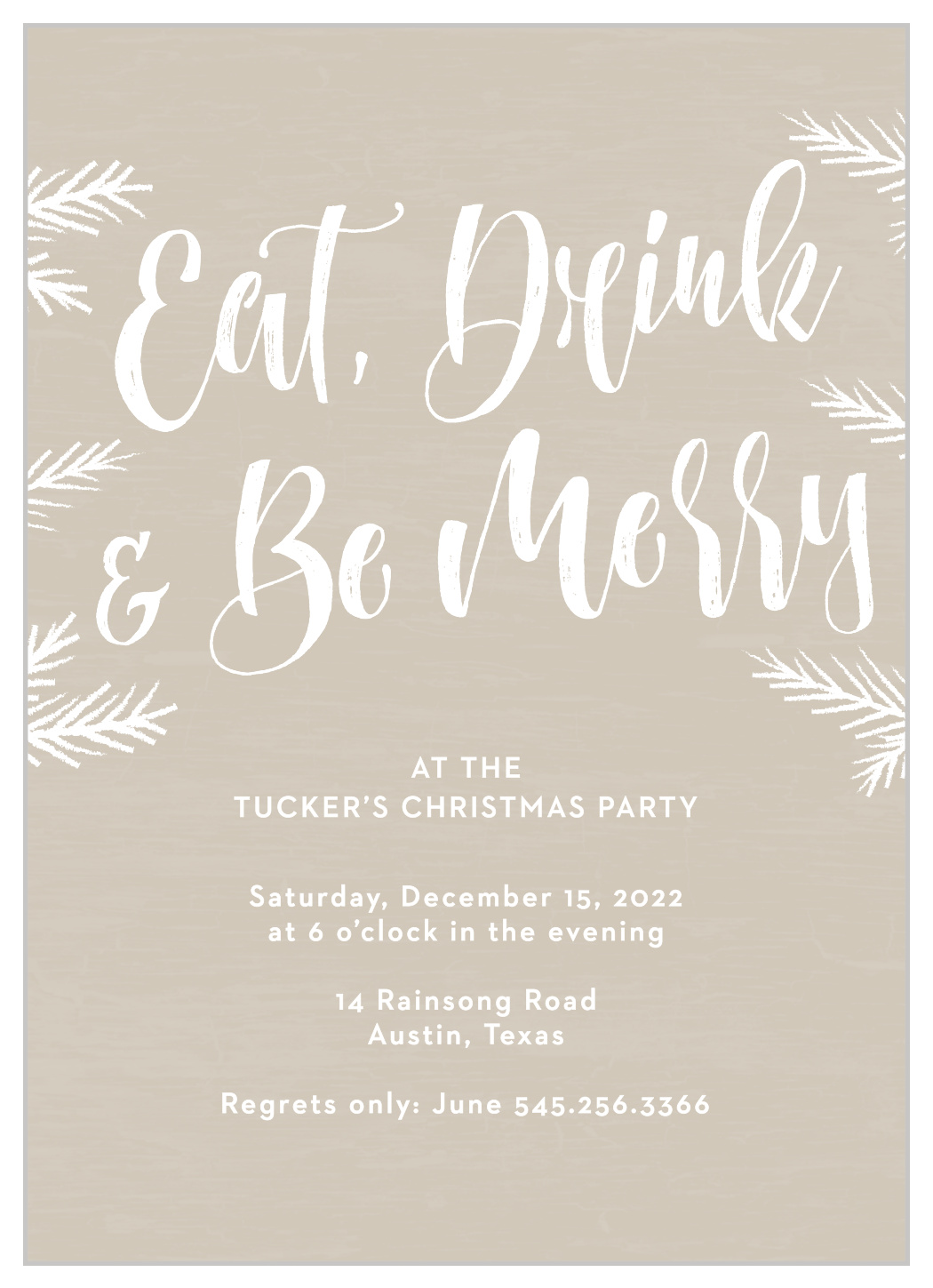 White Pine Holiday Invitations
