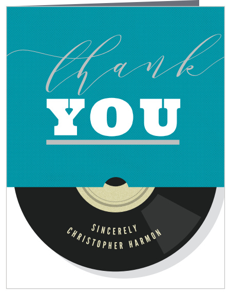 Vinyl Record Foil Sweet Sixteen Thank You Cards