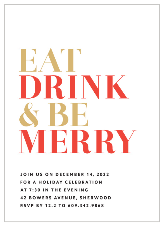 Simply Bold Foil Holiday Party Invitations are true to their name: simple, bold, and beautifully designed.