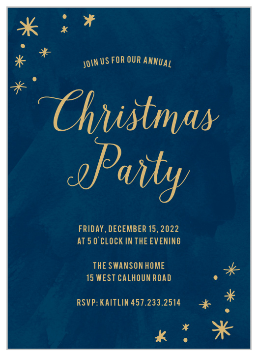 Choose the Painted Stars Foil Christmas Party Invitations to welcome your friends and family to share your cheery holiday spirit with you this winter!