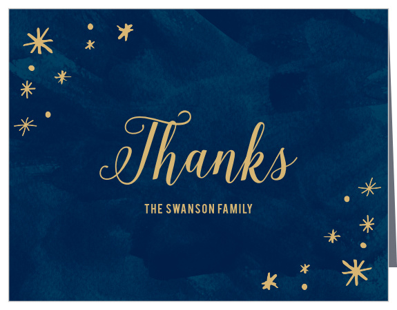 Choose the Painted Stars Foil Christmas Thank You Cards to show your loved ones just how cherished they are!