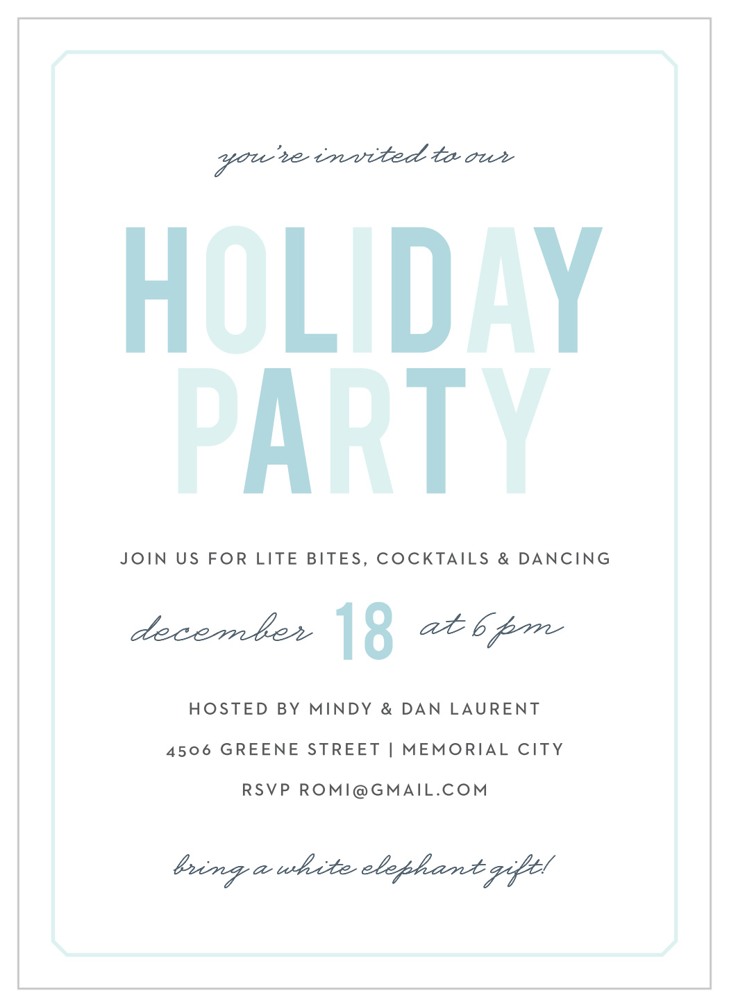Modern Celebration Holiday Invitations