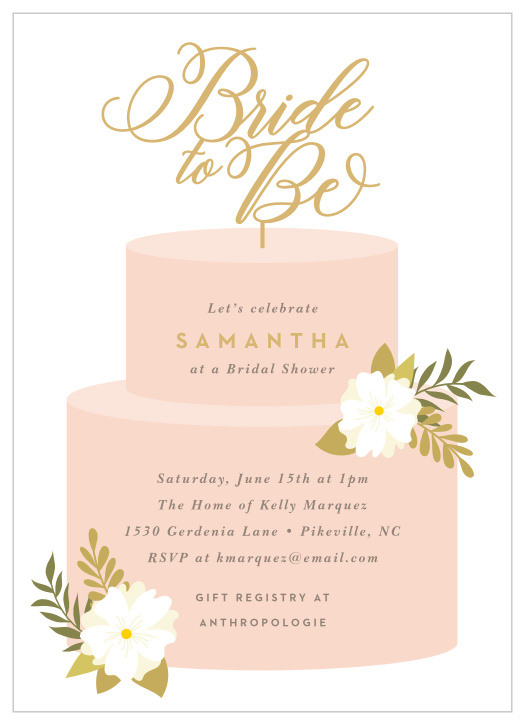 Our Wedding Cake Bridal Shower Invitations are a chic way to gather your friends and family together for pre-wedding fun.