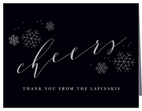 As is often the case, simplicity is felicity, and that is particularly true with our Charcoal Chic Foil Holiday Thank You Cards.