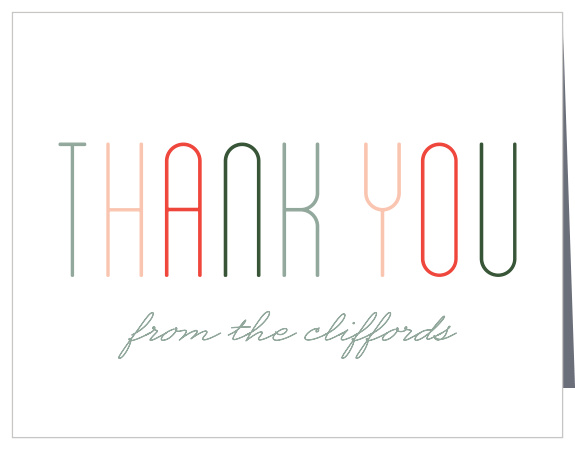 Send your gratitude using the cool style of the Merry Multicolored Thank You Card.