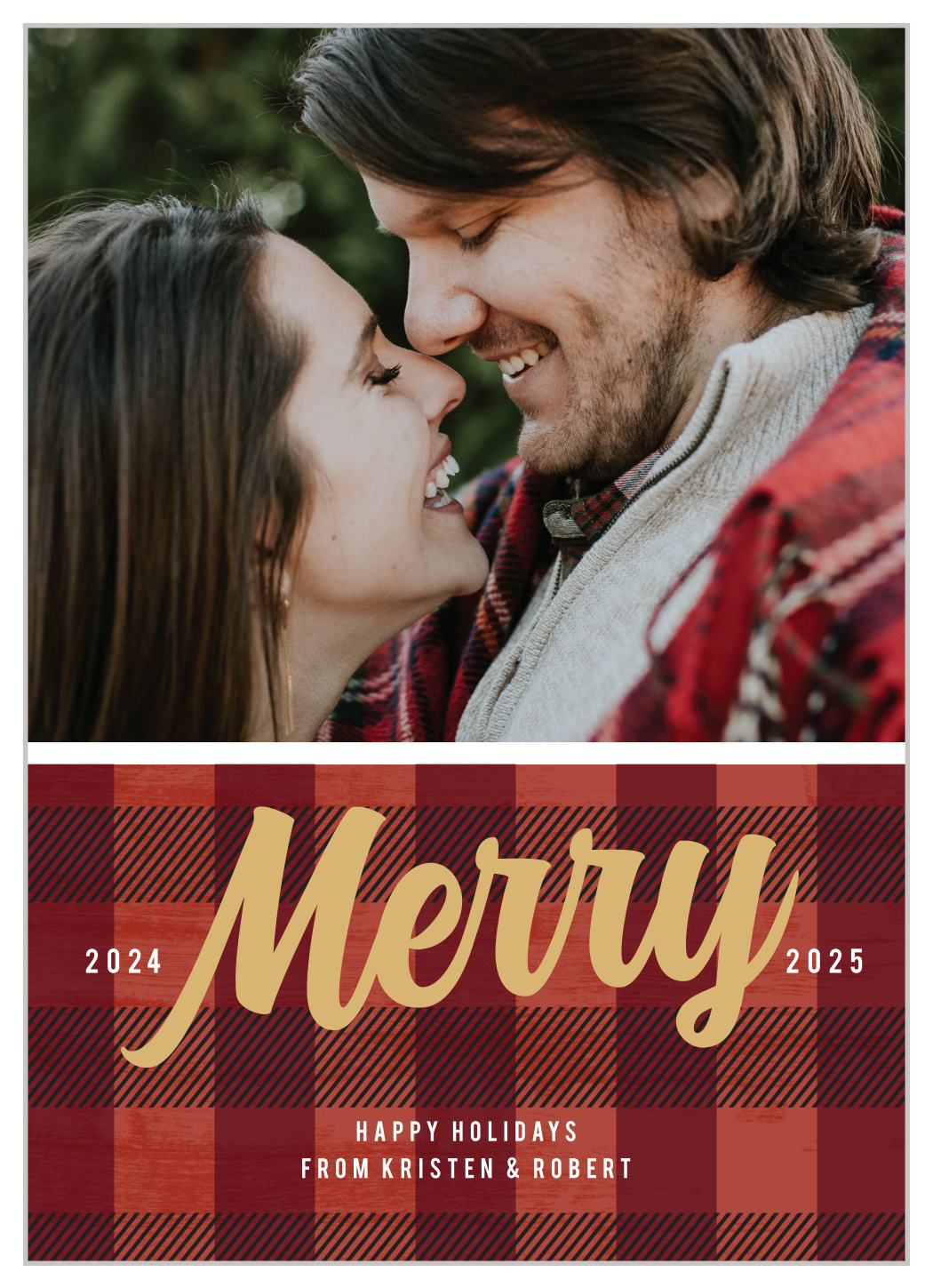 Buffalo Plaid Foil Holiday Cards