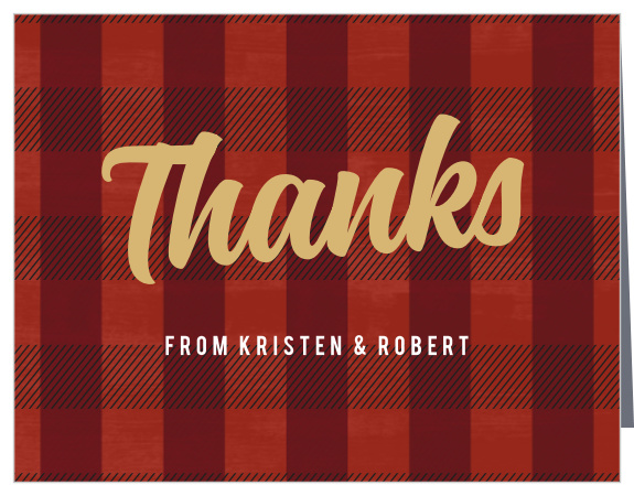 Thank your loved ones with the rustic style of the Buffalo Plaid Thank You.