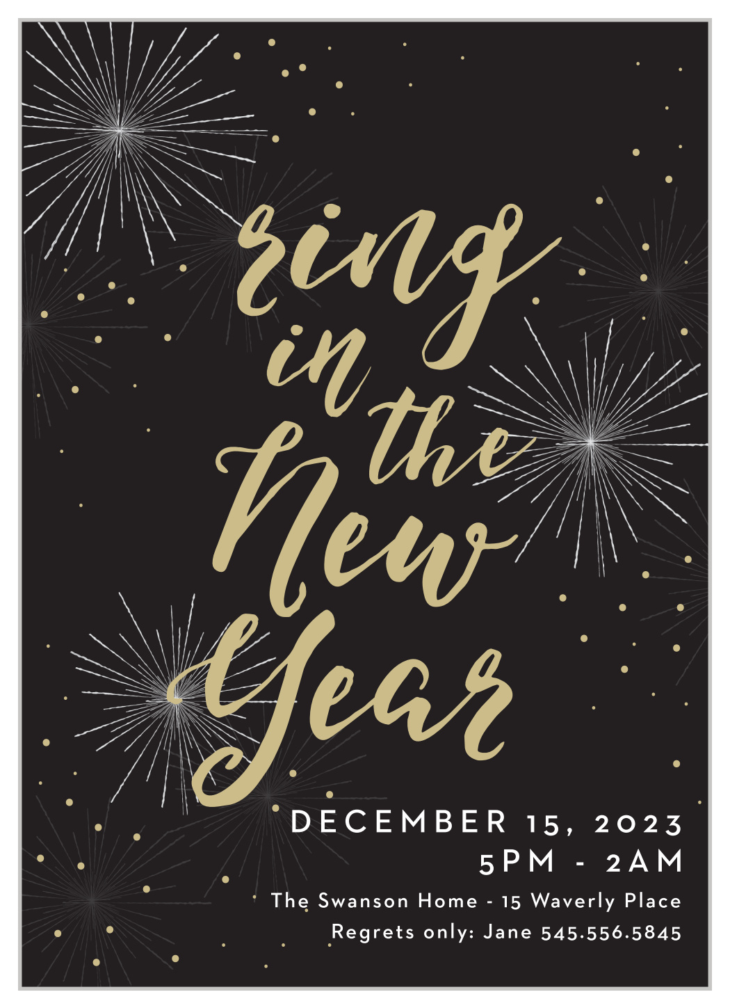 Festive Fireworks New Years Invitations
