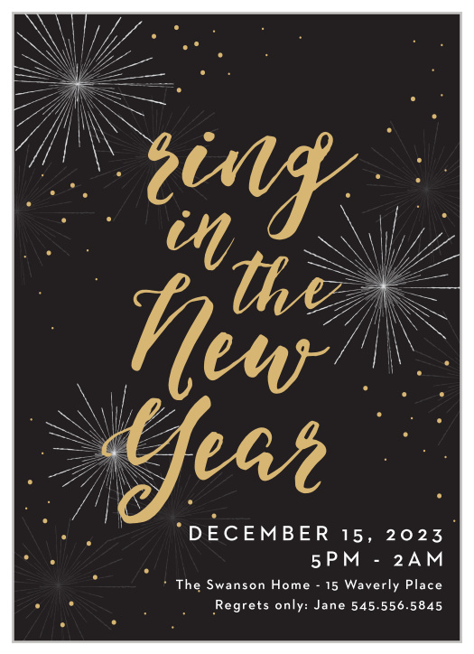 Make sure that your invitations really "pop" with Festive Fireworks Foil Holiday Party Invitations.