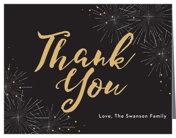 Make sure that your guests feel appreciated with Festive Fireworks Foil Holiday Thank You Cards.
