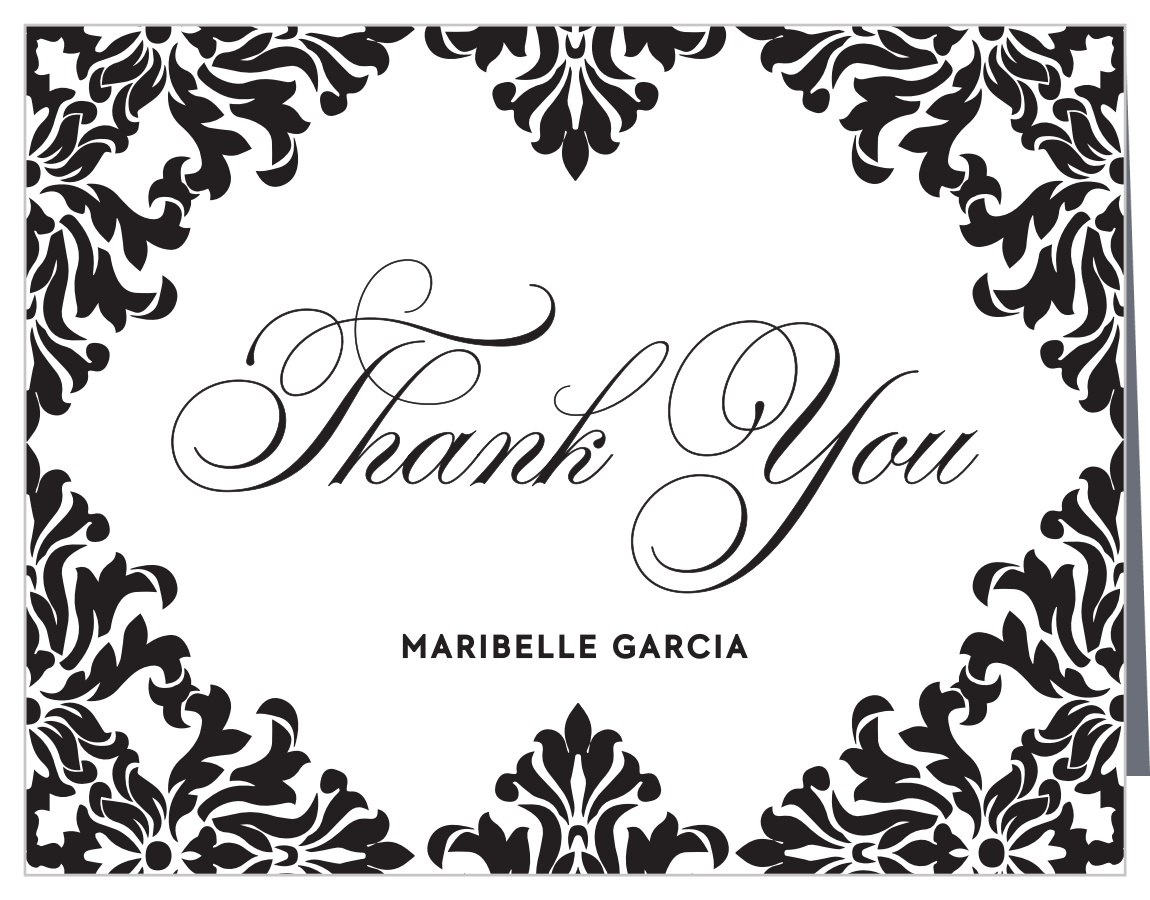 Vexing Velvet Quinceañera Thank You Cards