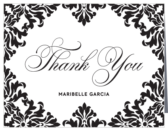 Vexing Velvet Quinceañera Thank You Cards