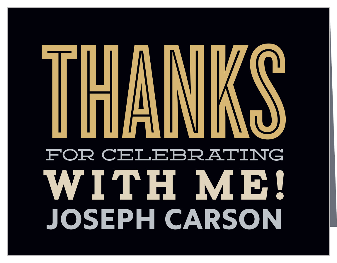 Bold Stack Foil Sweet Sixteen Thank You Cards