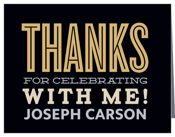 Bold Stack Foil Sweet Sixteen Thank You Cards