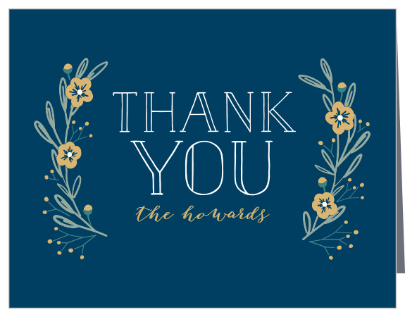 Express your gratitude in style with our Cheery Laurels Foil Holiday Thank You Cards.