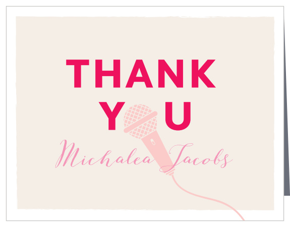 Cool Karaoke Sweet Sixteen Thank You Cards