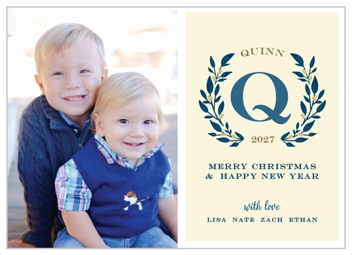Our Floral Monogram Holiday Cards offer a classic, beautiful look for your family's holiday cards.