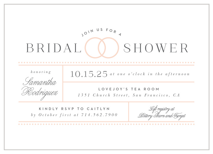 Bring your favorite people together to celebrate before your big day with our Union Ring Bridal Shower Invitations!