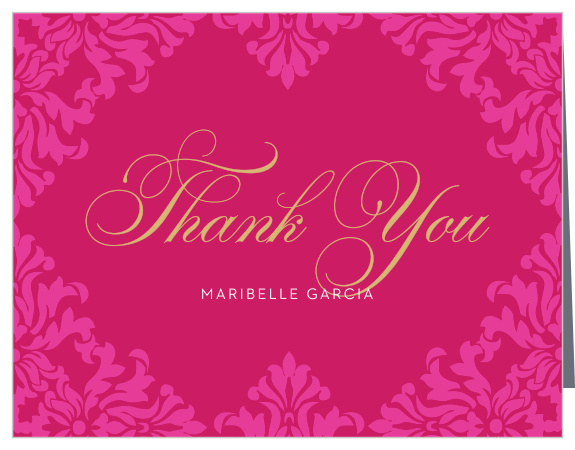 Velvet Foil Quinceañera Thank You Cards