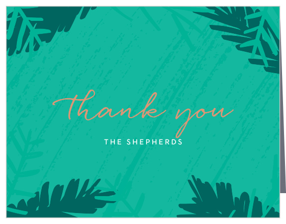 A perfect play of modern and classic, the Minty Leaves Foil Thank You Cards are a wonderful way for you to let your loved ones know you're thankful this holiday season.