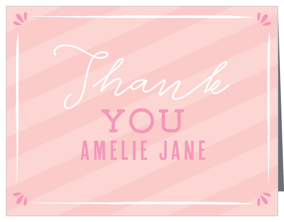 Sugar Stripes Sweet Sixteen Thank You Cards