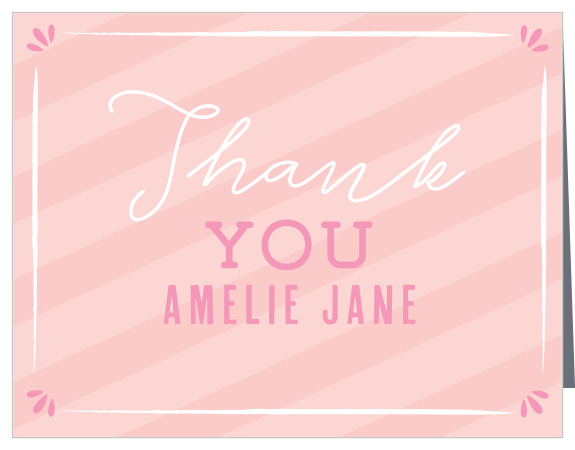 Sugar Stripes Sweet Sixteen Thank You Cards