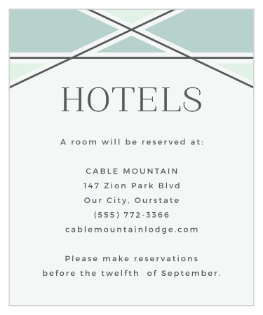 Simple Lines Accommodation Cards
