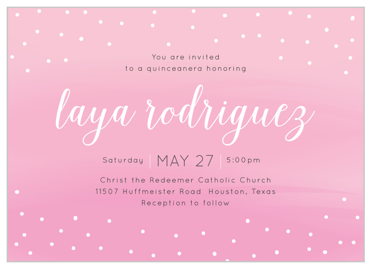 The Pink Clouds Quinceañera Party Invitation are reminiscent of standing amidst a cotton candy sky. 