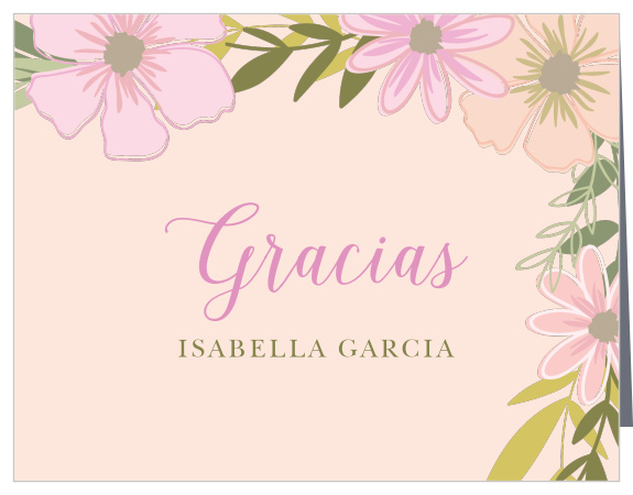 Pretty Posies Quinceañera Thank You Cards