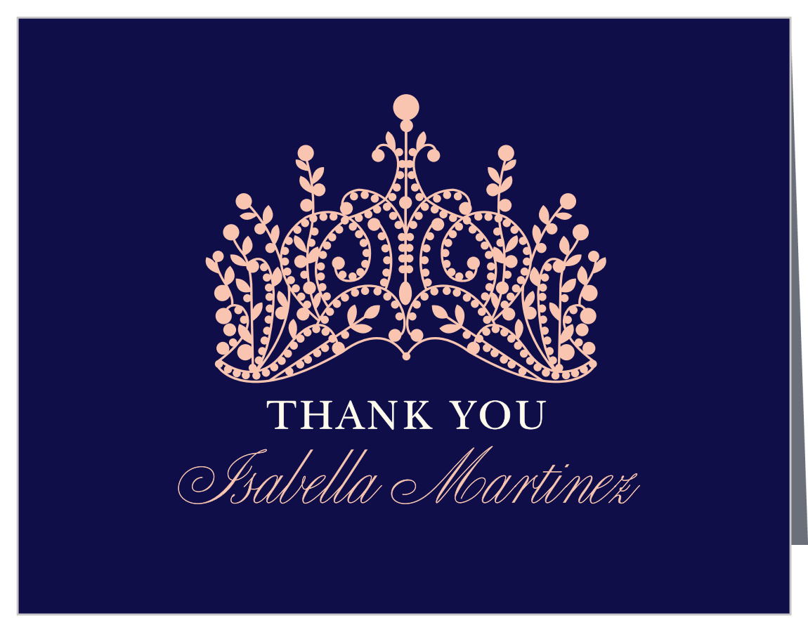Princess Quince Quinceañera Thank You Cards