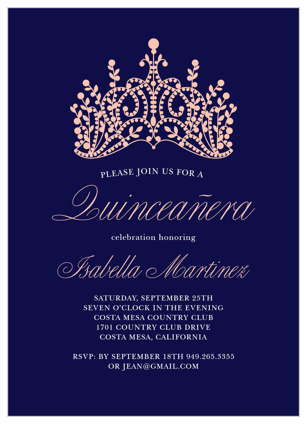 Princess Quince Quinceañera Invitations